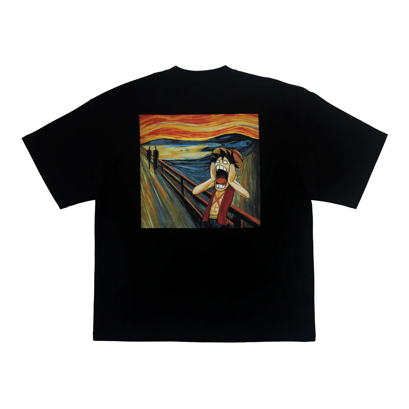 One Piece Luffy X The Scream Tshirt Back Model