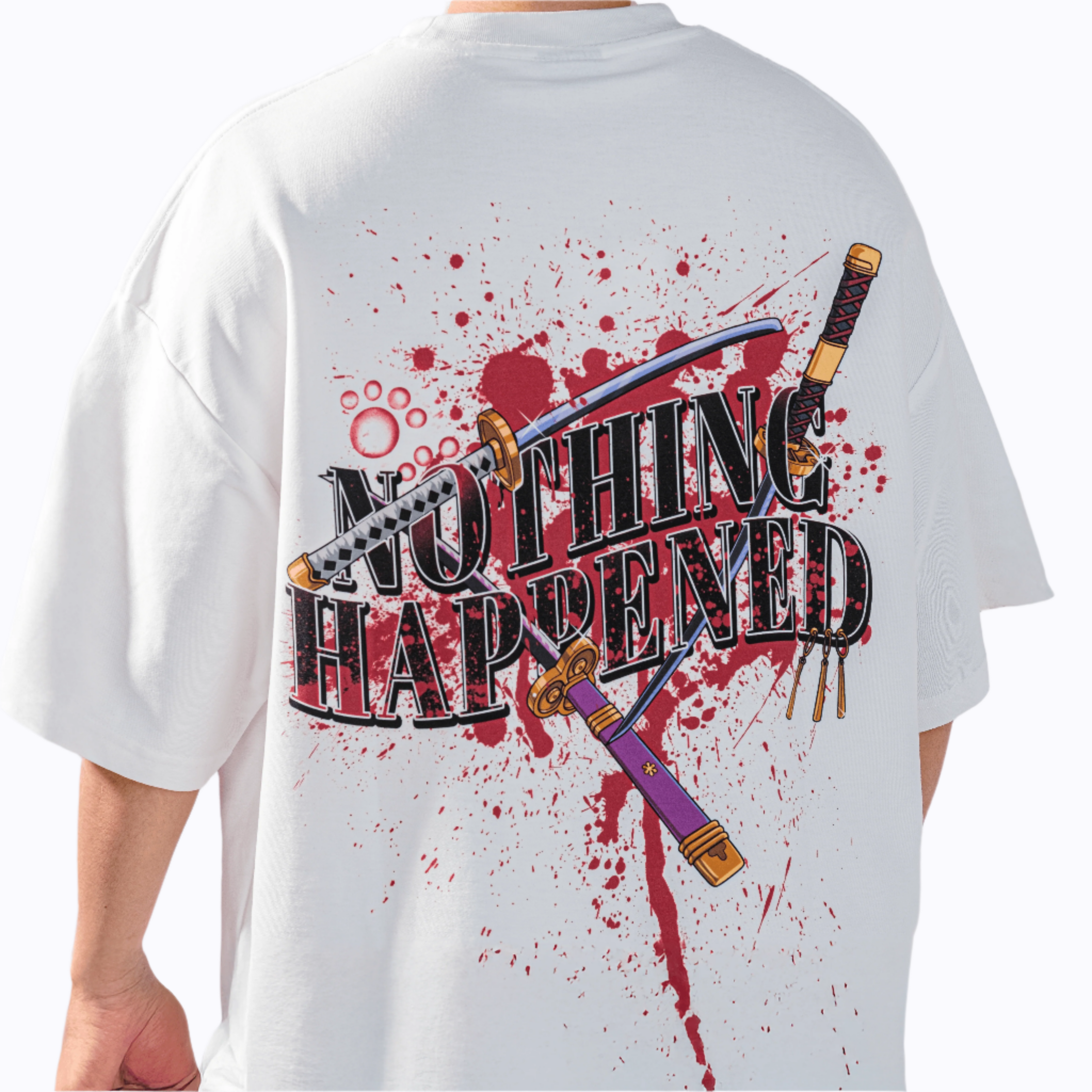 One Piece Tshirt Nothing Happened Back Model